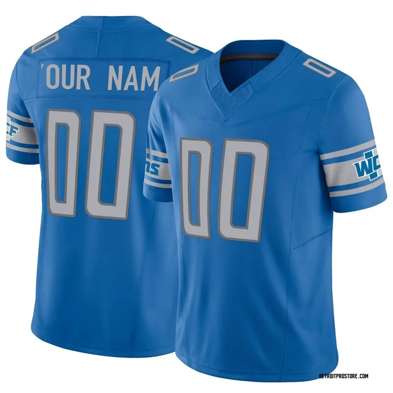 Men's Nike Blue Detroit Lions Custom Game Jersey