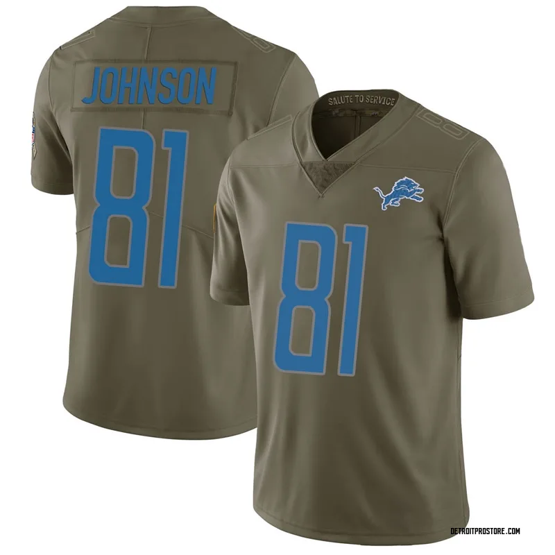 Mens Detroit Lions Calvin Johnson Nike White Elite Jersey