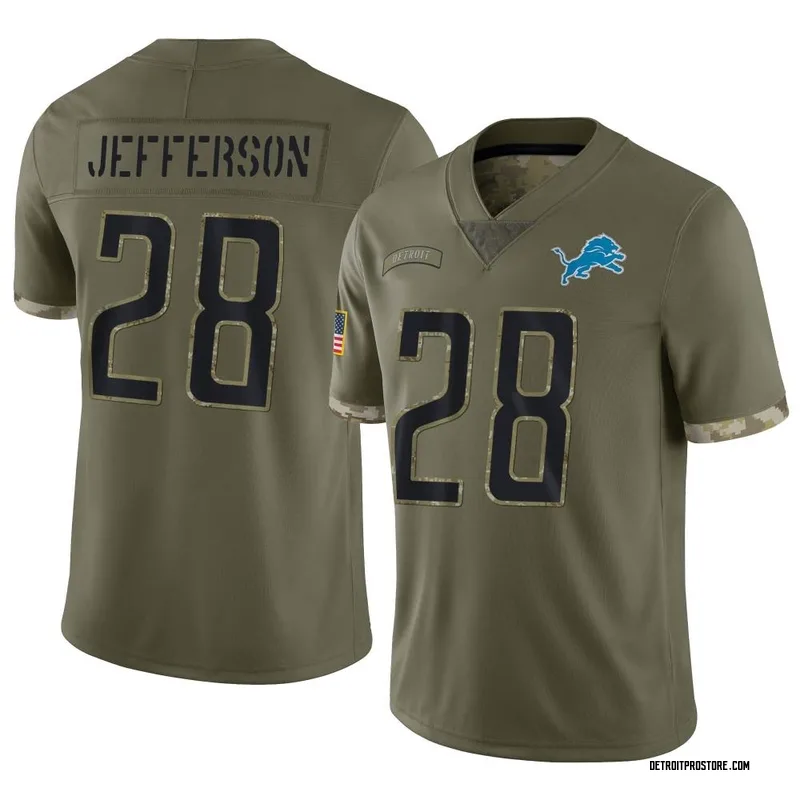 Detroit Lions Jermar Jefferson 28 White Vapor Limited Jersey - Bluefink