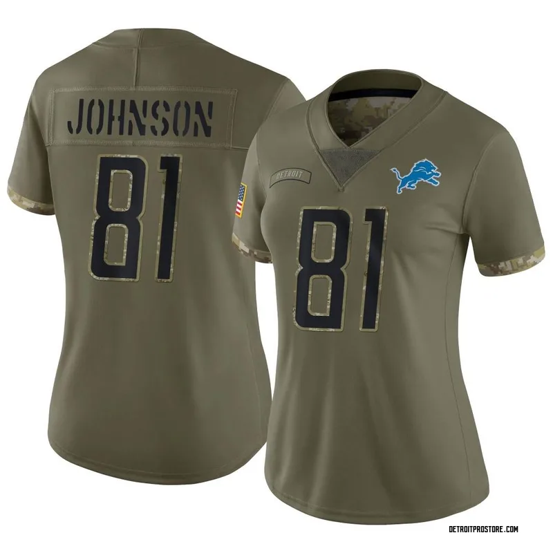 Calvin Johnson Detroit Lions Nike Retired Player Vapor Untouchable Limited  Throwback Jersey - Blue