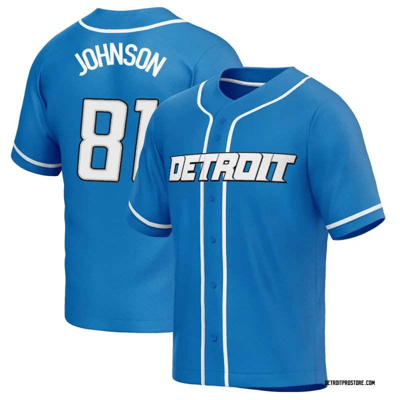 Nike Detroit Lions Calvin Johnson #81 Road Game Jersey by Vintage Detroit Collection